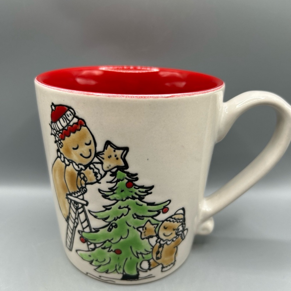 Eli + Ana Watercolor Gingerbread Men Christmas Tree Decorating Christmas Mug NEW